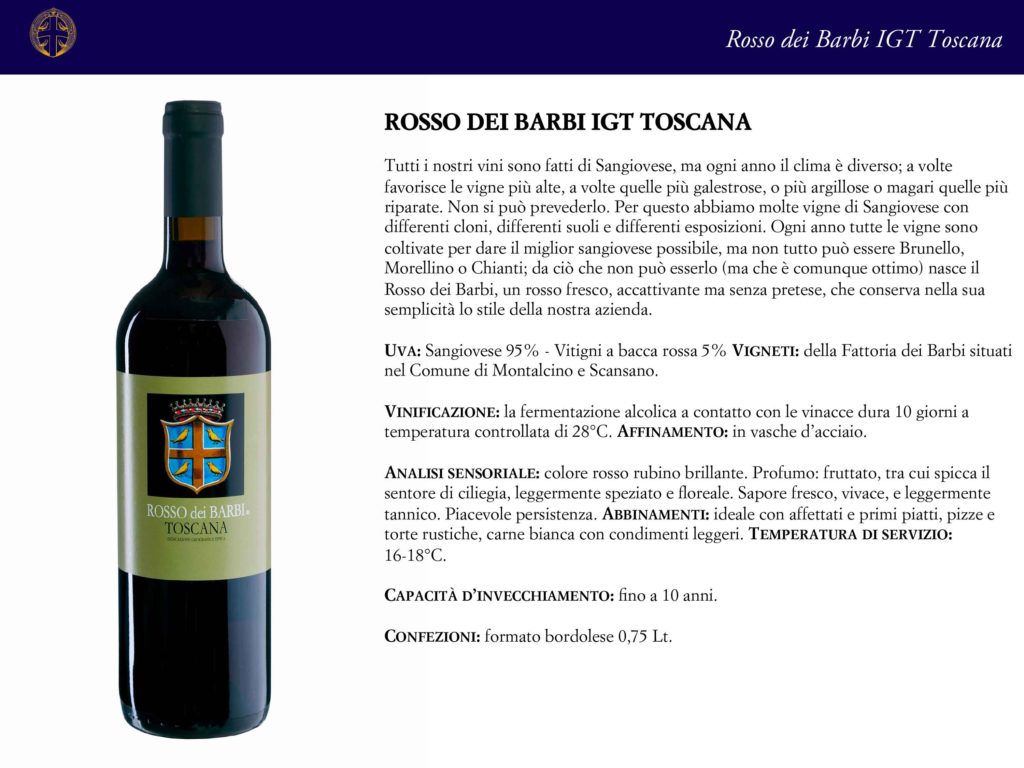 Rosso dei Barbi IGT Toscana rosso, Fattoria dei Barbi