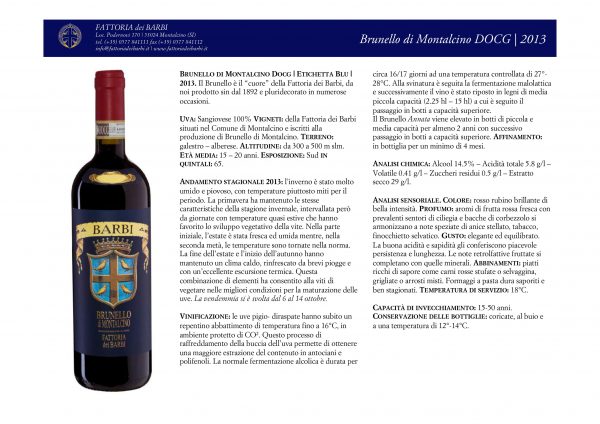 Brunello di Montalcino DOCG | Etichetta Blu | 2013